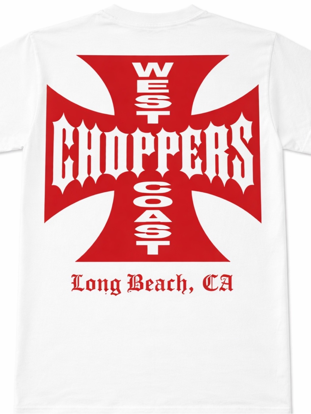 West Coast Choppers Long Beach Graphic Tee - White/Red New Vintage Size 2x.